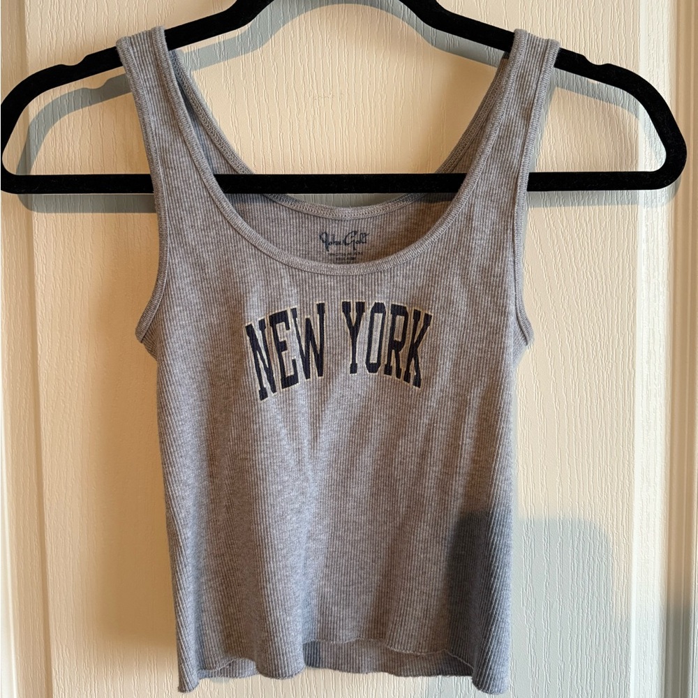 Brandy Melville Gray 'New York' Crop Top